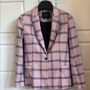 Scotch & Soda Pink and Blue Plaid Blazer